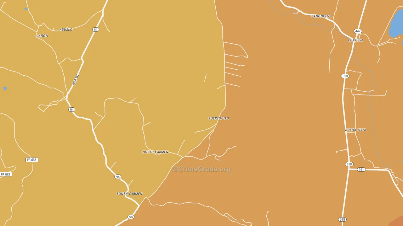 North Carmen, NM Map of Vehicle Theft Rates