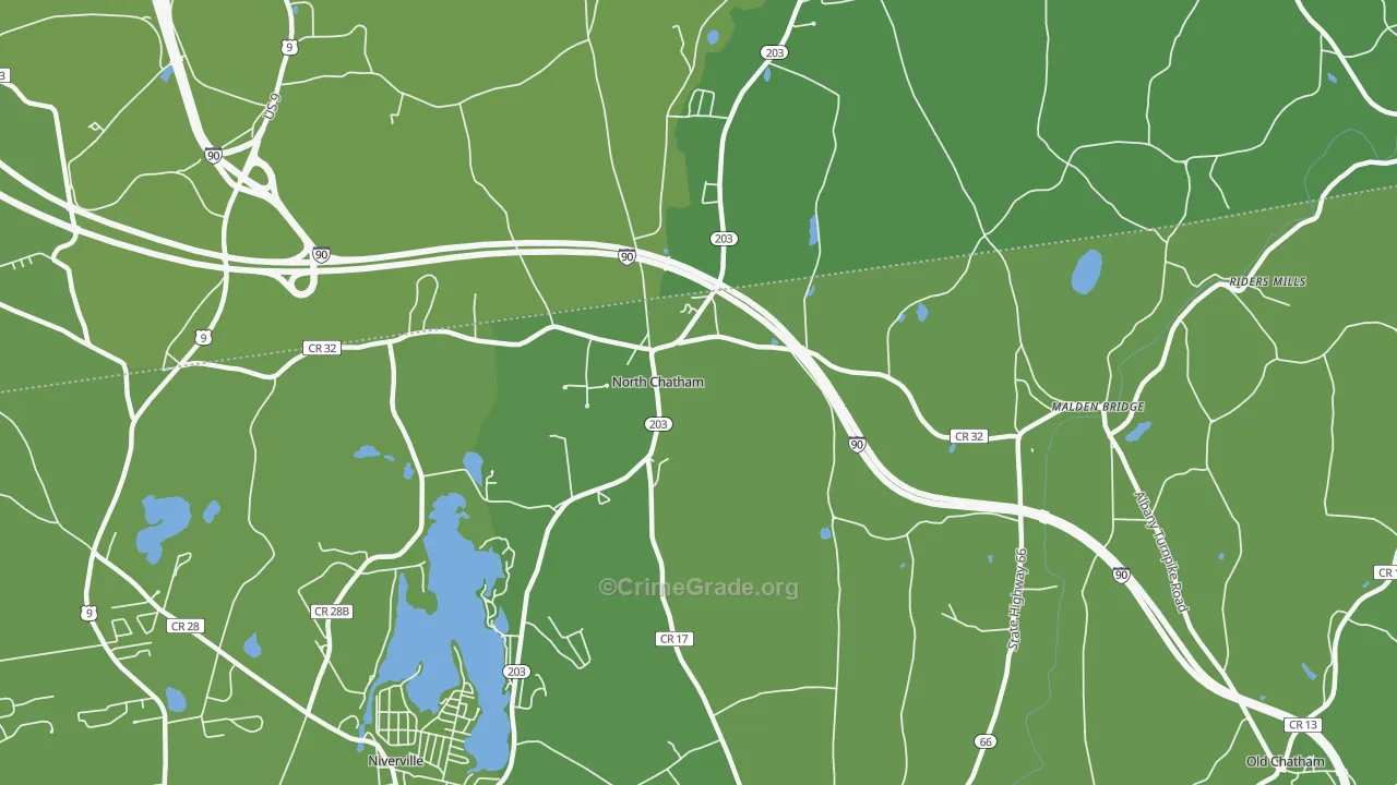 North Chatham, NY Map of Vehicle Theft Rates