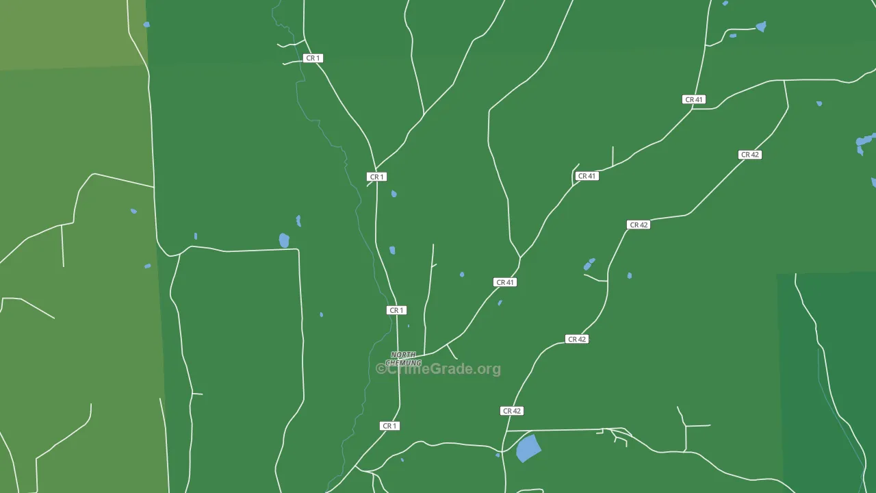North Chemung, NY Map of Vehicle Theft Rates
