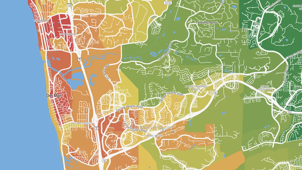 North City, San Diego, CA Map of Vehicle Theft Rates