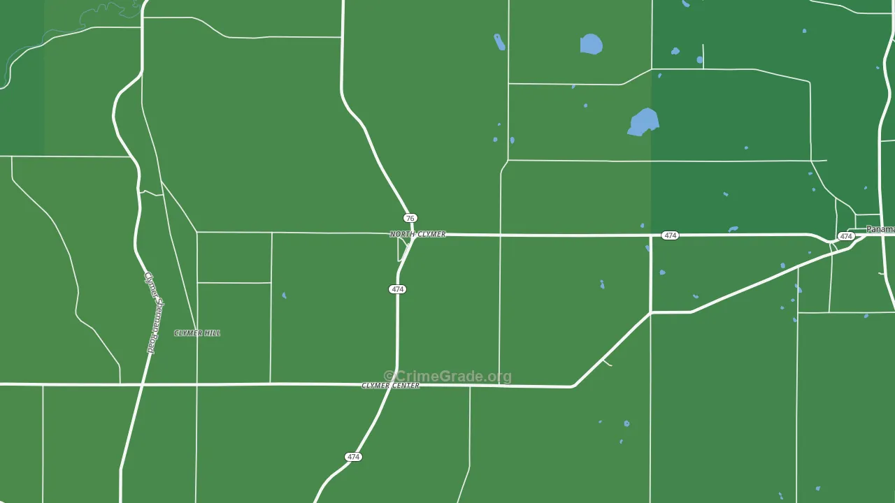 North Clymer, NY Map of Vehicle Theft Rates