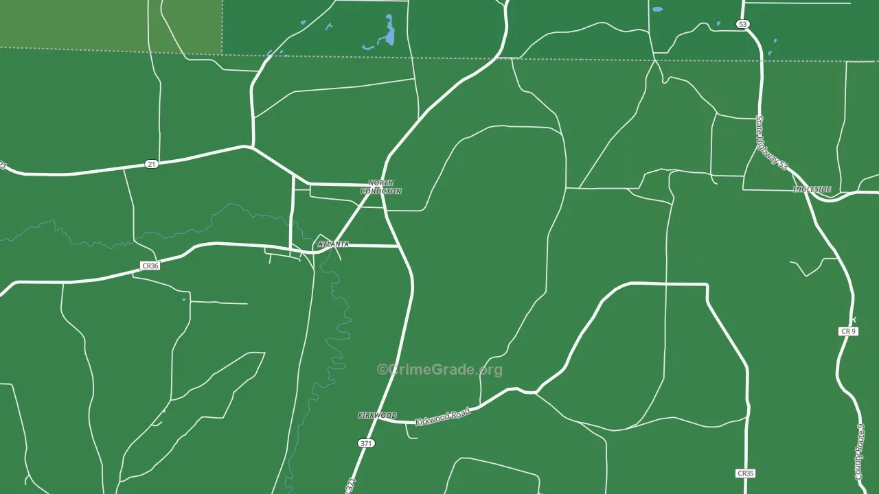 North Cohocton, NY Map of Vehicle Theft Rates