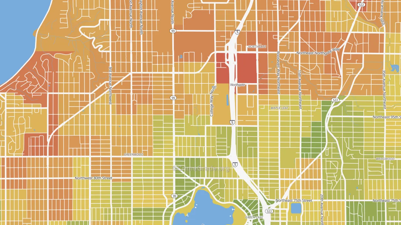 North College Park, Seattle, WA Map of Vehicle Theft Rates
