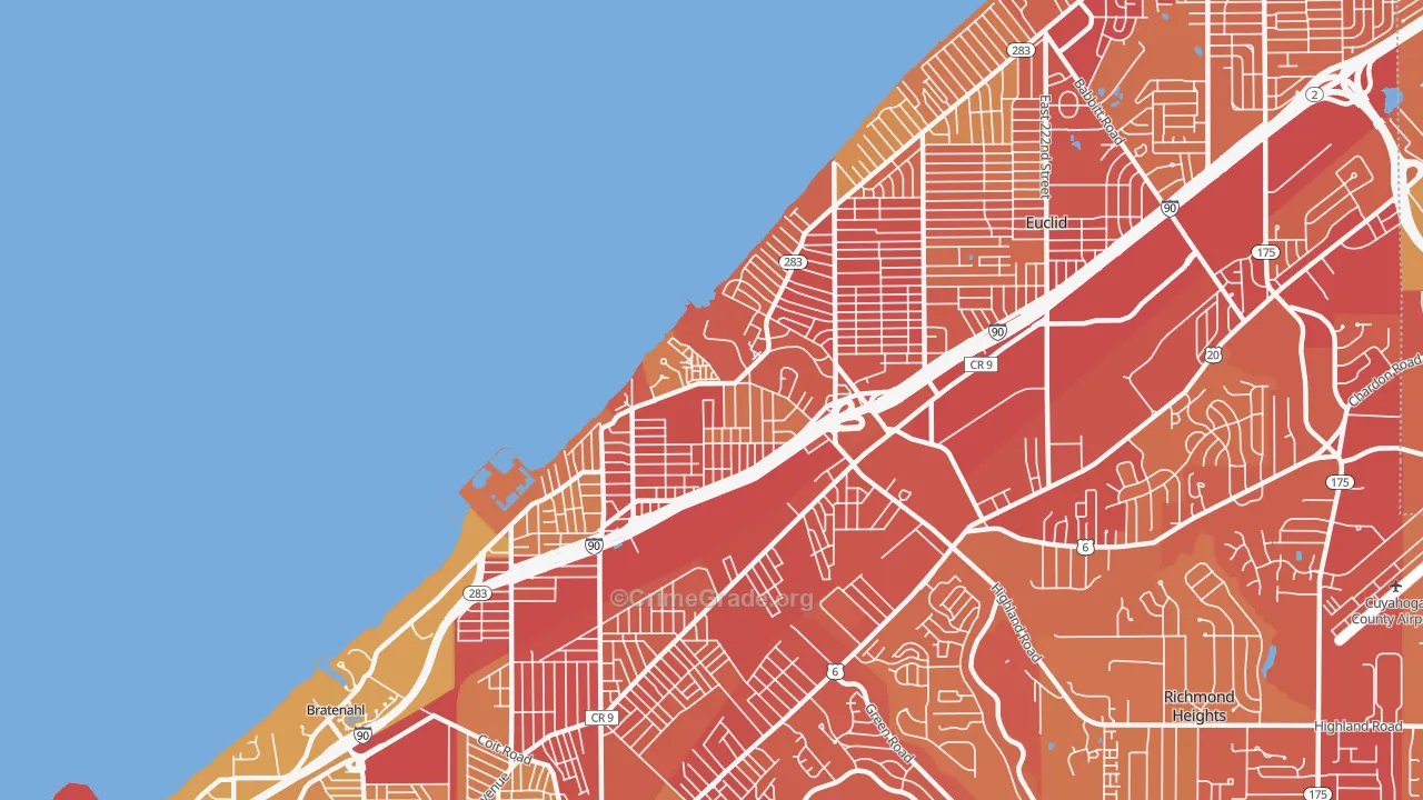 North Collinwood, Cleveland, OH Map of Vehicle Theft Rates