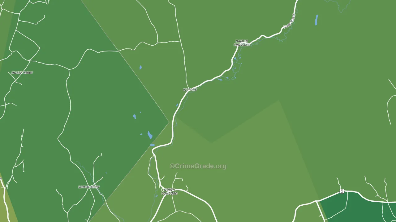 North Concord, VT Map of Vehicle Theft Rates