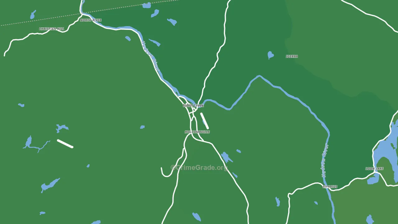 North Creek, NY Map of Vehicle Theft Rates