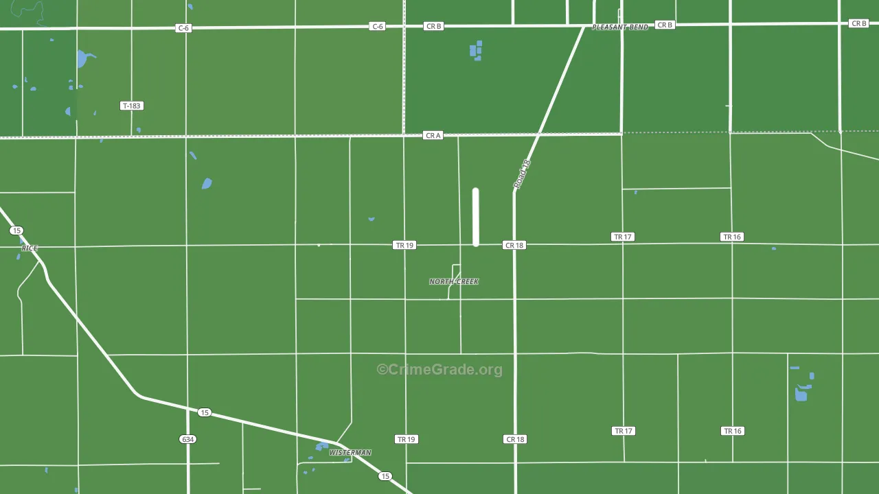 North Creek, OH Map of Vehicle Theft Rates