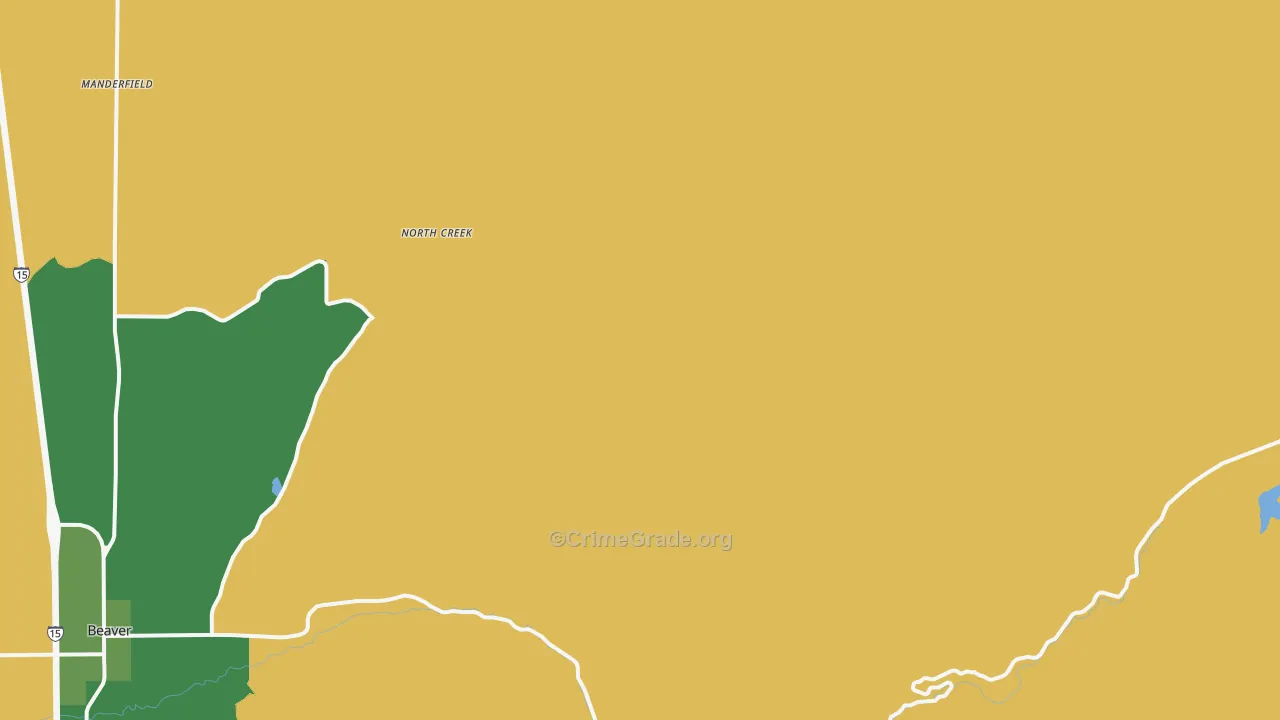 North Creek, UT Map of Vehicle Theft Rates