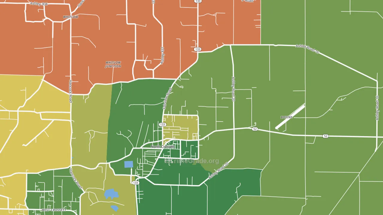 North Crossett, AR Map of Vehicle Theft Rates