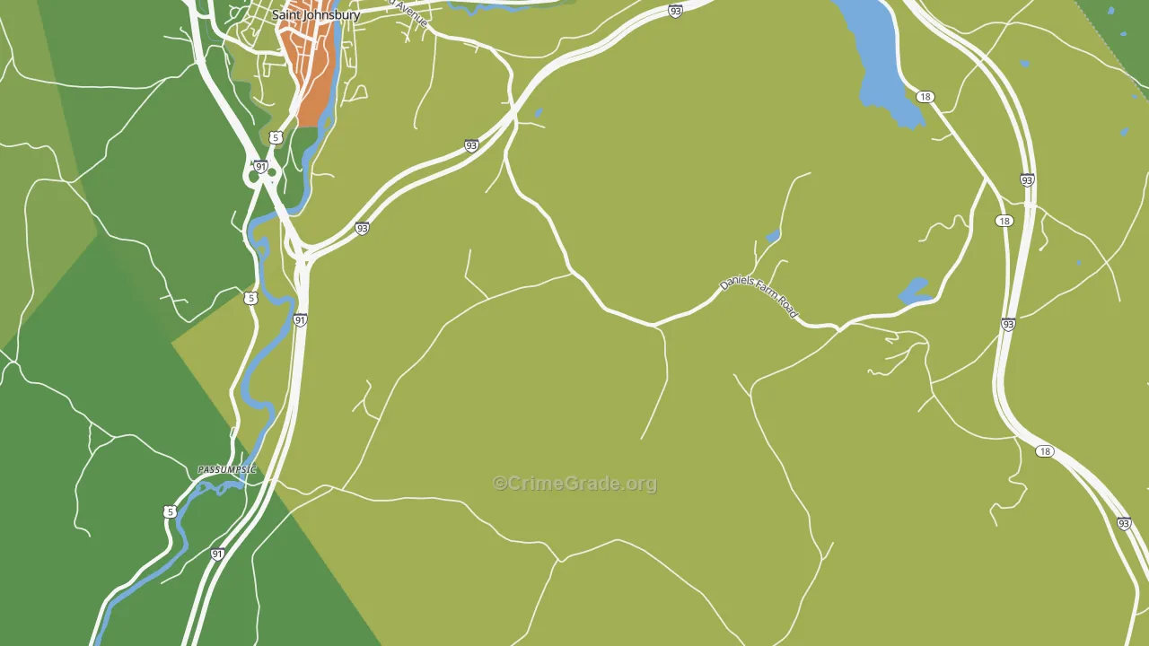 North Danville, VT Map of Vehicle Theft Rates