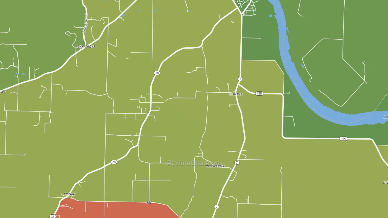 North Dardanelle, AR Map of Vehicle Theft Rates