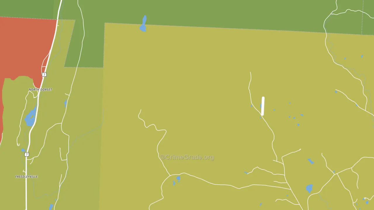 North Dorset, VT Map of Vehicle Theft Rates