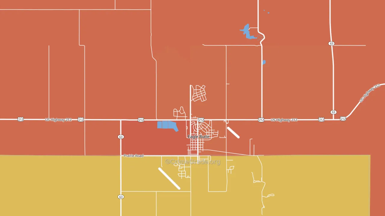 North Eagle Butte, SD Map of Vehicle Theft Rates