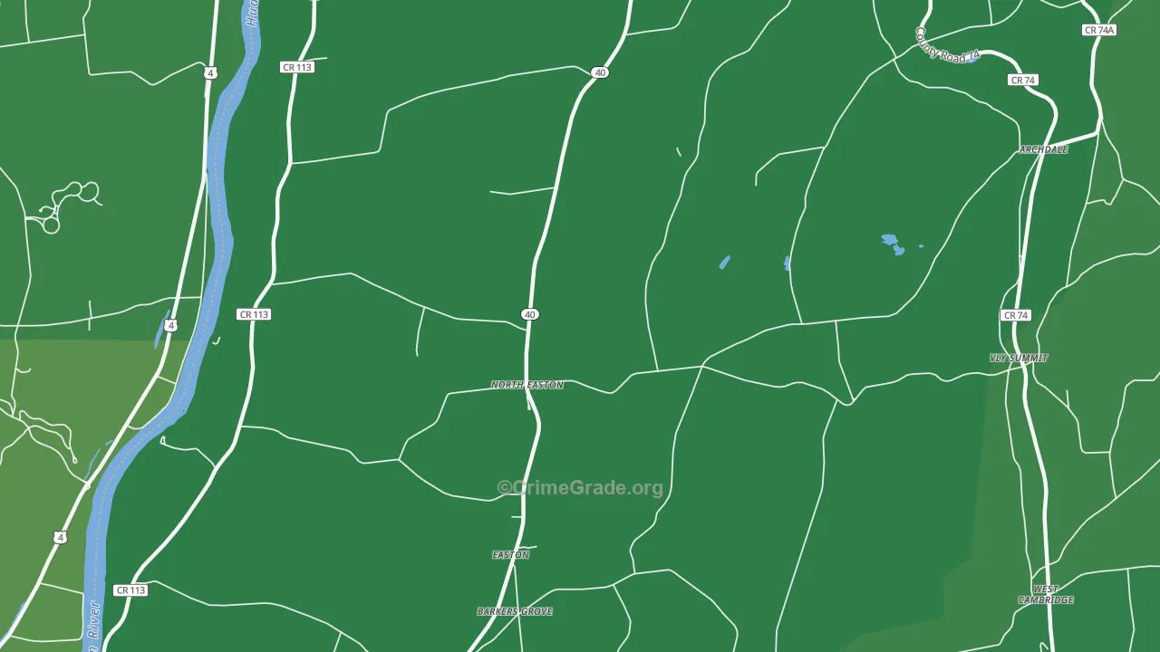 North Easton, NY Map of Vehicle Theft Rates