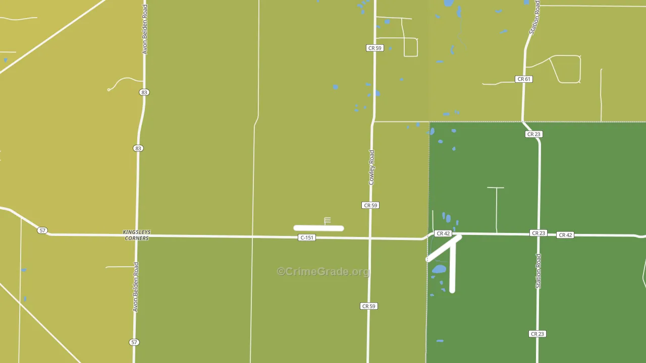 North Eaton, OH Map of Vehicle Theft Rates