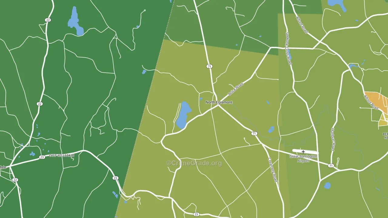 North Egremont, MA Map of Vehicle Theft Rates