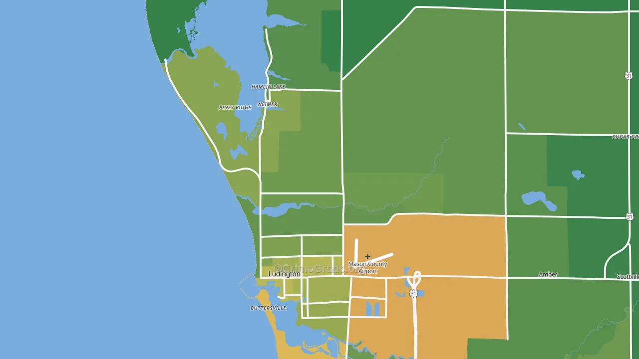 North Epworth, MI Map of Vehicle Theft Rates