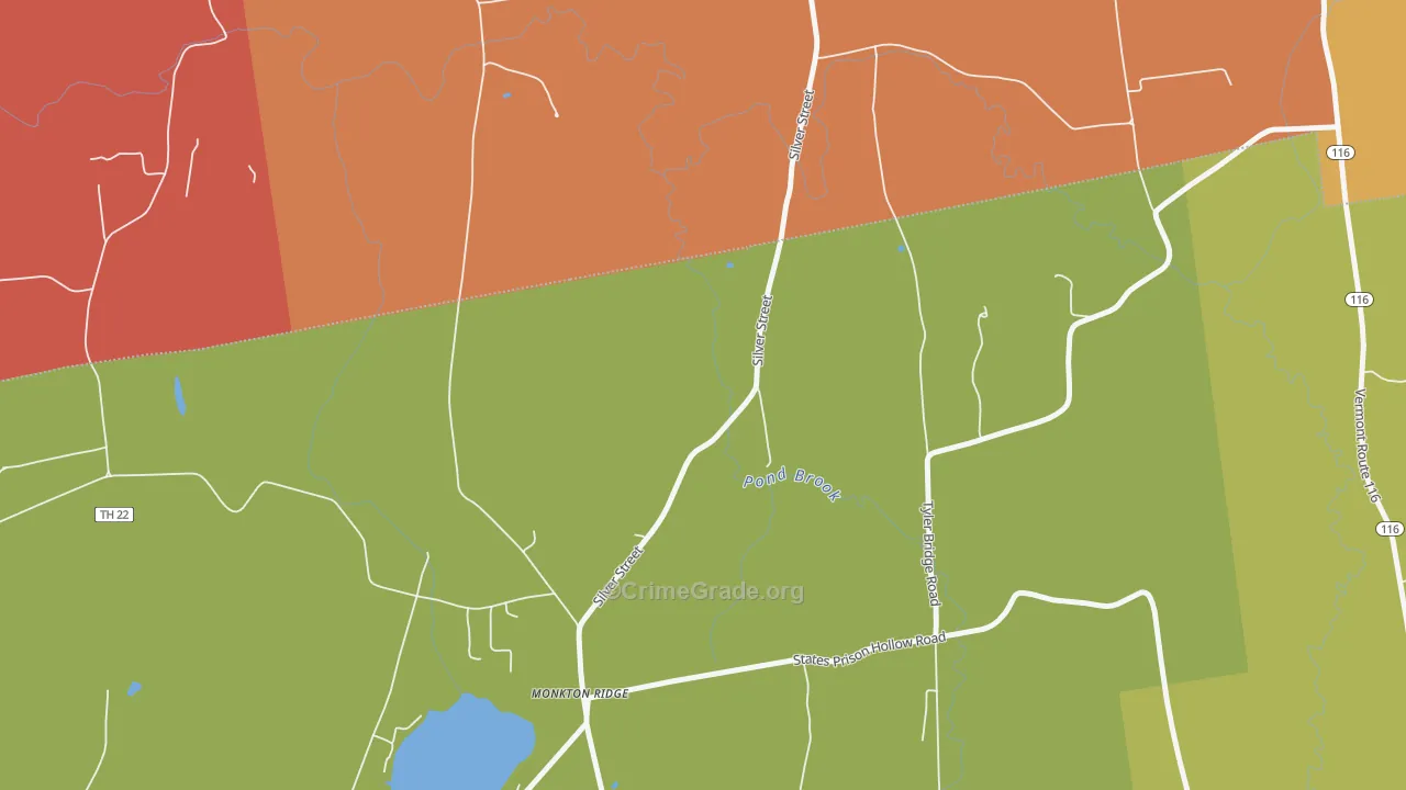 North Ferrisburg, VT Map of Vehicle Theft Rates