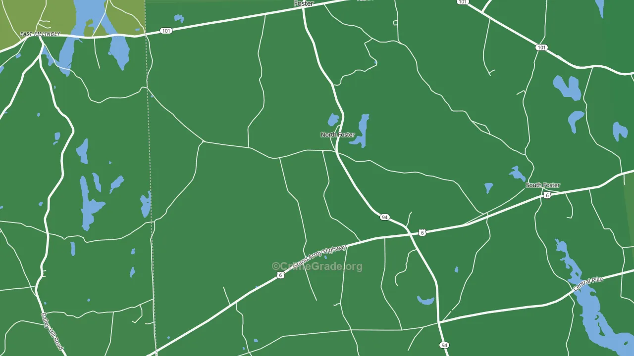 North Foster, RI Map of Vehicle Theft Rates