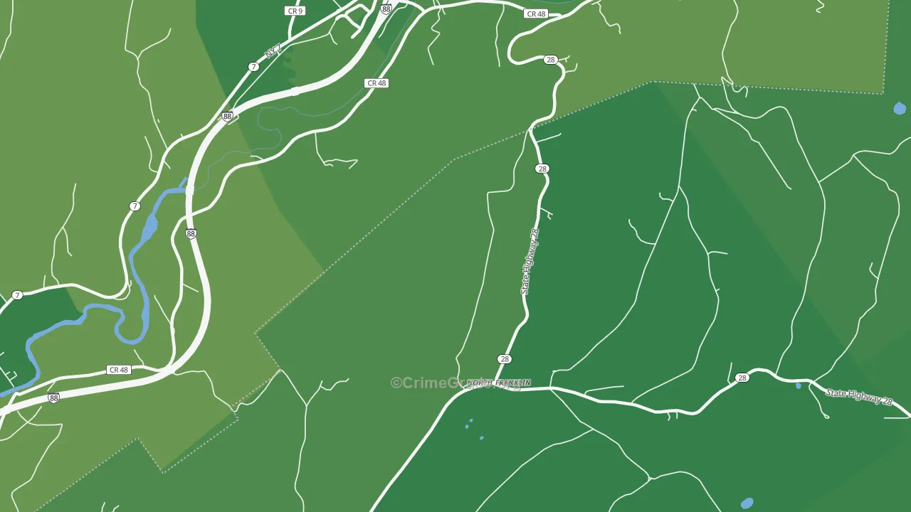 North Franklin, NY Map of Vehicle Theft Rates