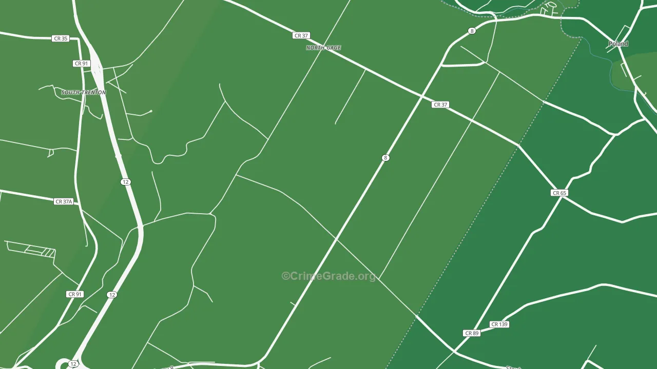 North Gage, NY Map of Vehicle Theft Rates