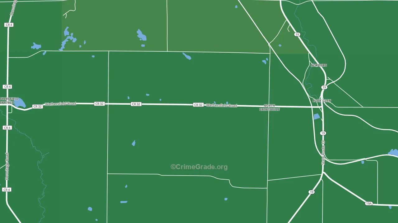 North Gainesville, NY Map of Vehicle Theft Rates