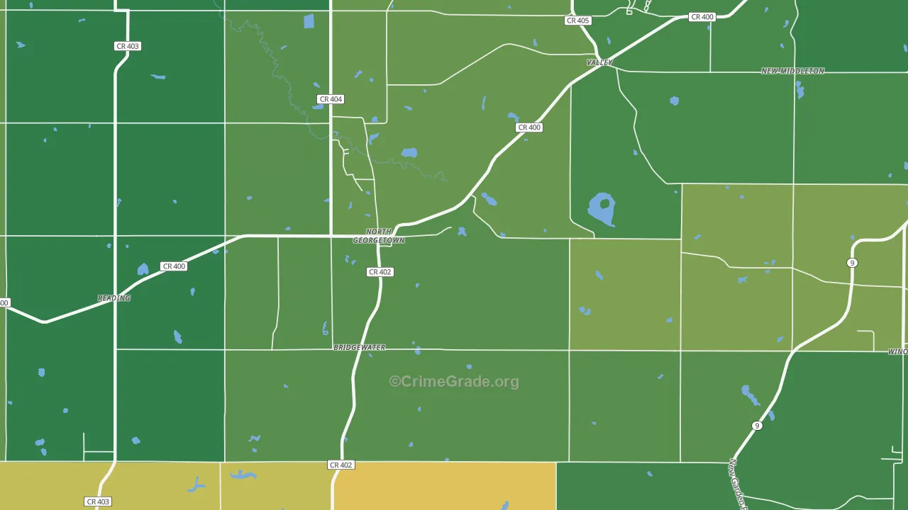 North Georgetown, OH Map of Vehicle Theft Rates