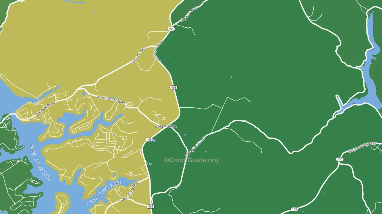 North Glade, MD Map of Vehicle Theft Rates