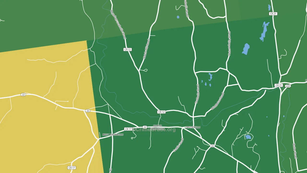 North Granville, NY Map of Vehicle Theft Rates