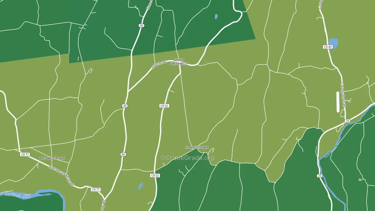 North Greenwich, NY Map of Vehicle Theft Rates