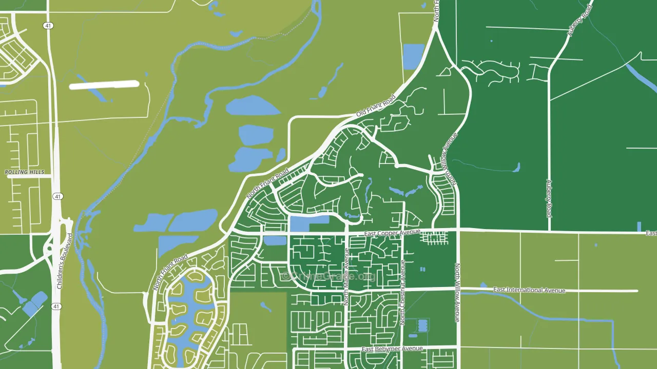 North Growth Area, Fresno, CA Map of Vehicle Theft Rates