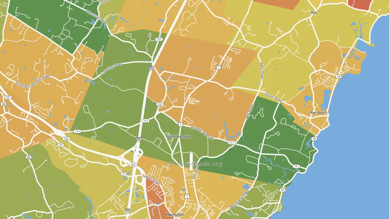 North Hampton, NH Map of Vehicle Theft Rates