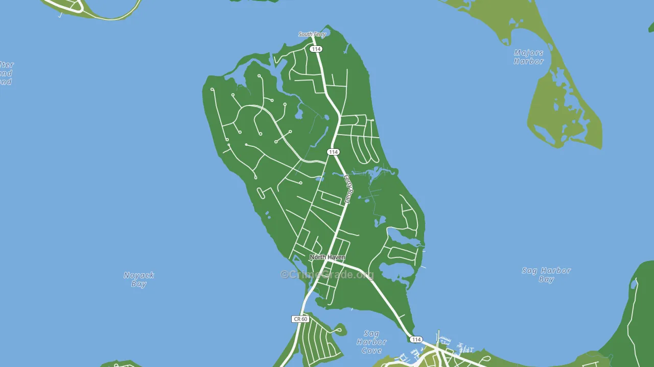 North Haven, NY Map of Vehicle Theft Rates