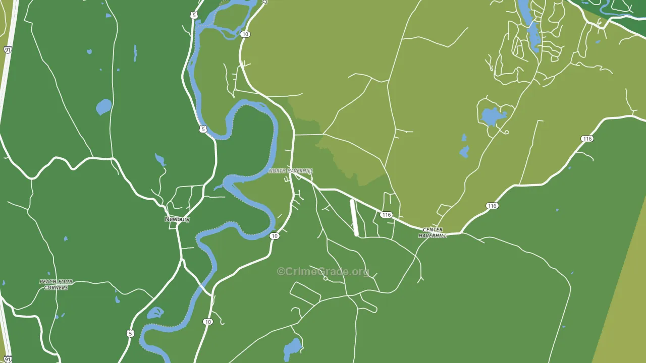 North Haverhill, NH Map of Vehicle Theft Rates