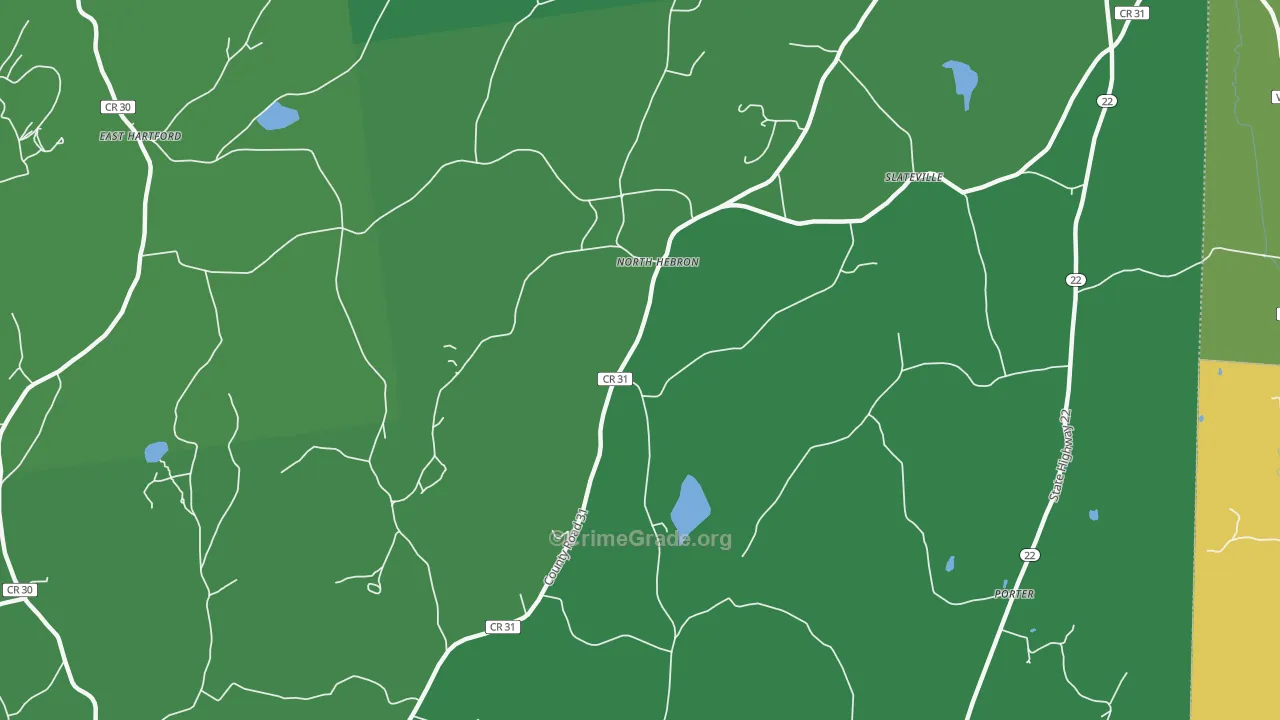 North Hebron, NY Map of Vehicle Theft Rates