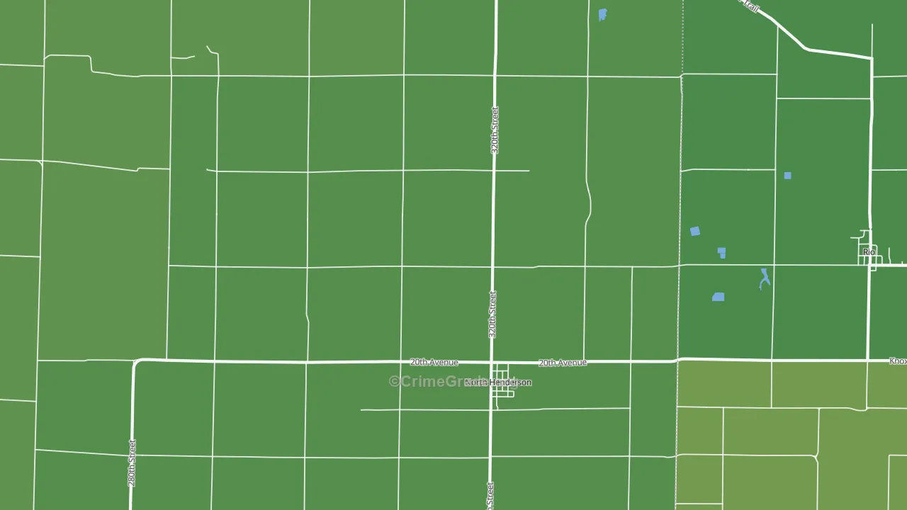 North Henderson, IL Map of Vehicle Theft Rates