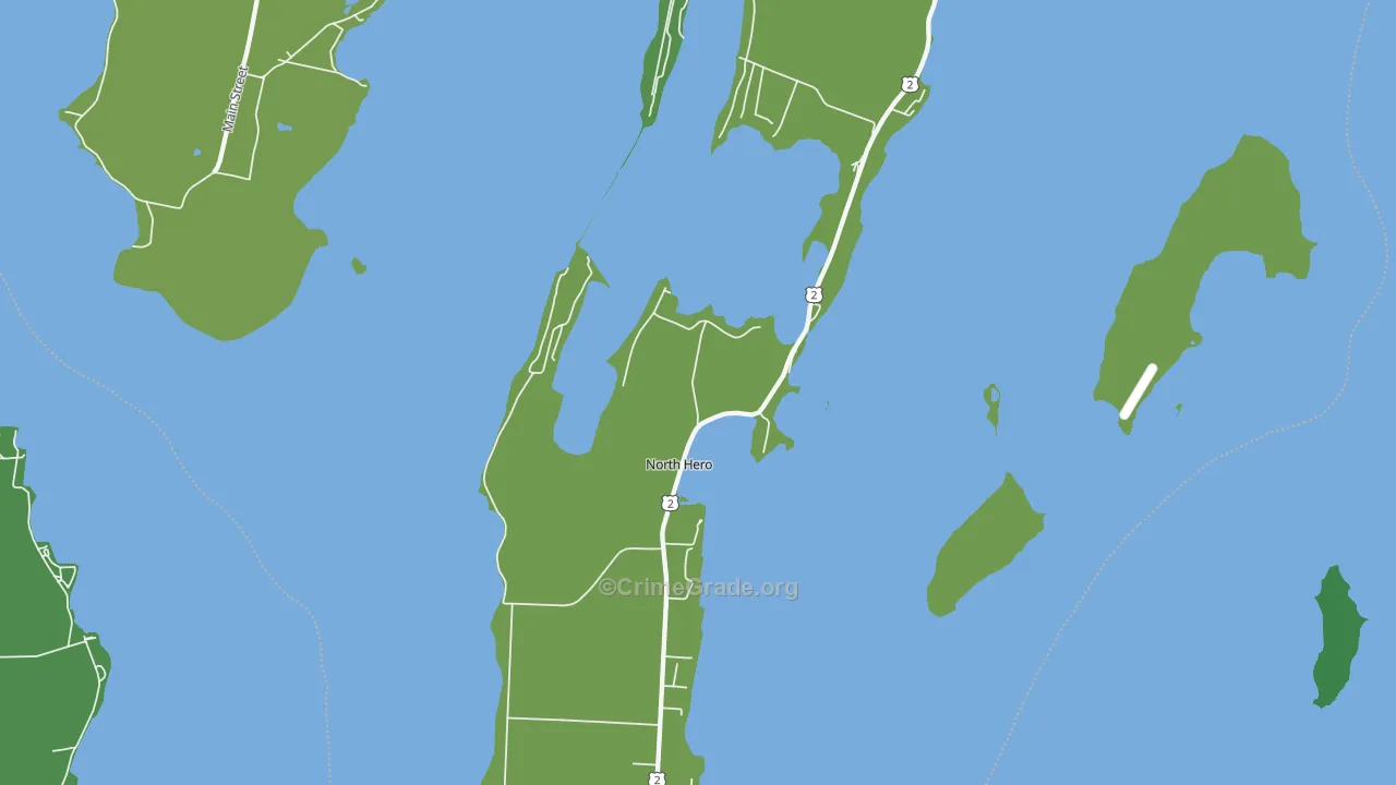 North Hero, VT Map of Vehicle Theft Rates