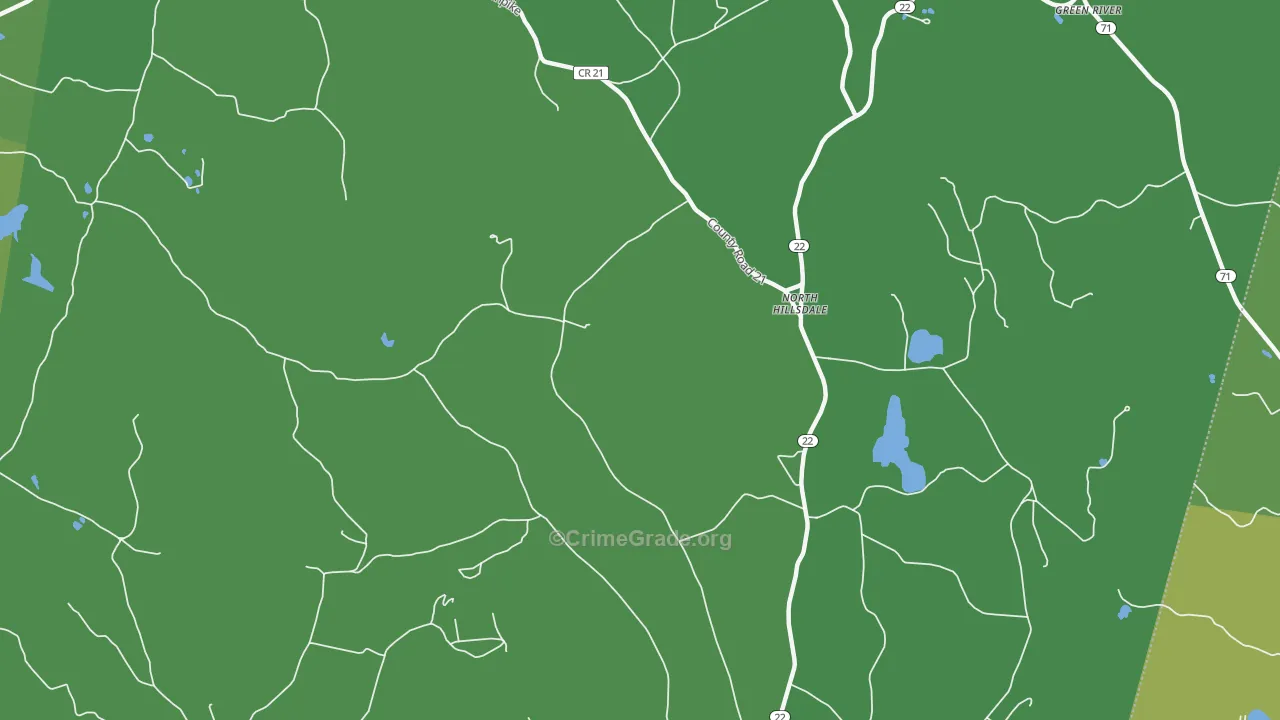 North Hillsdale, NY Map of Vehicle Theft Rates