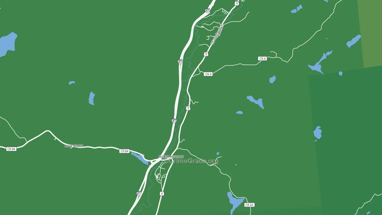 North Hudson, NY Map of Vehicle Theft Rates