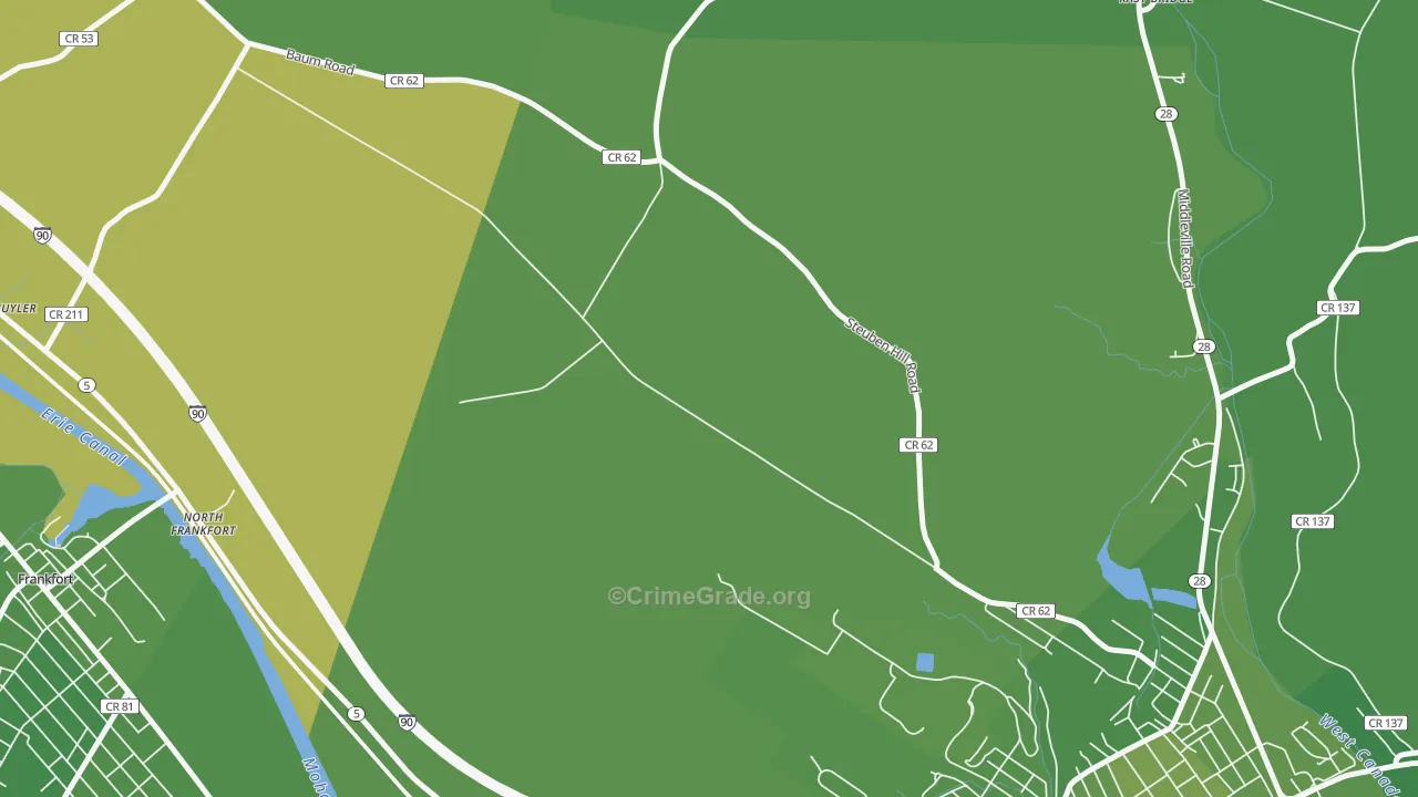 North Ilion, NY Map of Vehicle Theft Rates
