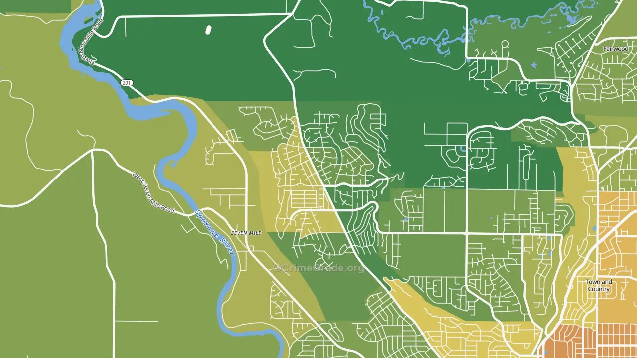 North Indian Trail, Spokane, WA Map of Vehicle Theft Rates