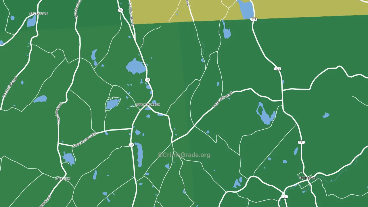 North Jackson, PA Map of Vehicle Theft Rates
