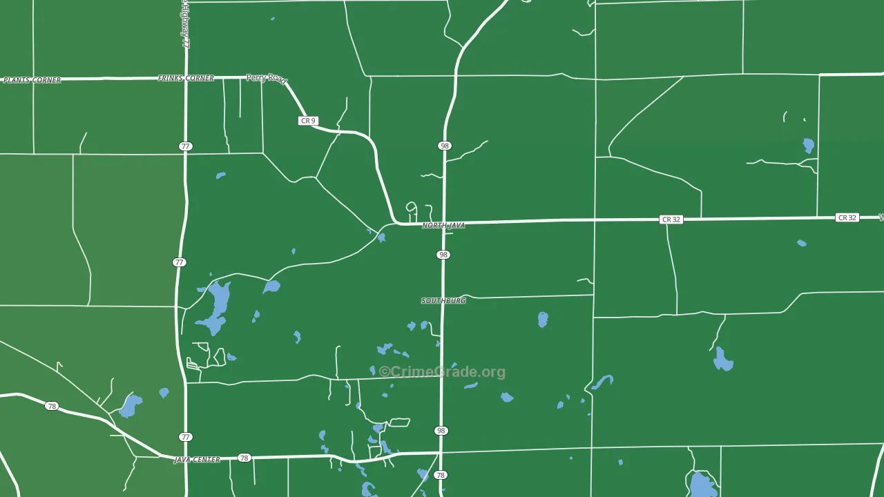 North Java, NY Map of Vehicle Theft Rates