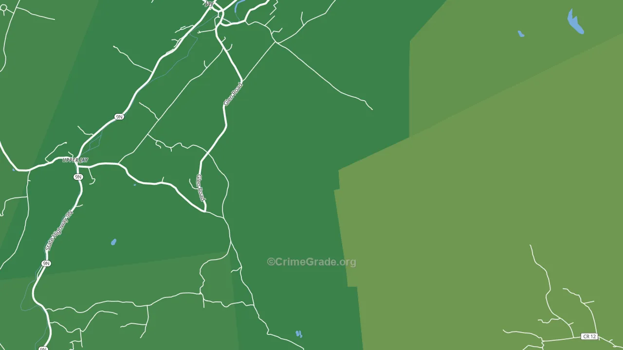 North Jay, NY Map of Vehicle Theft Rates
