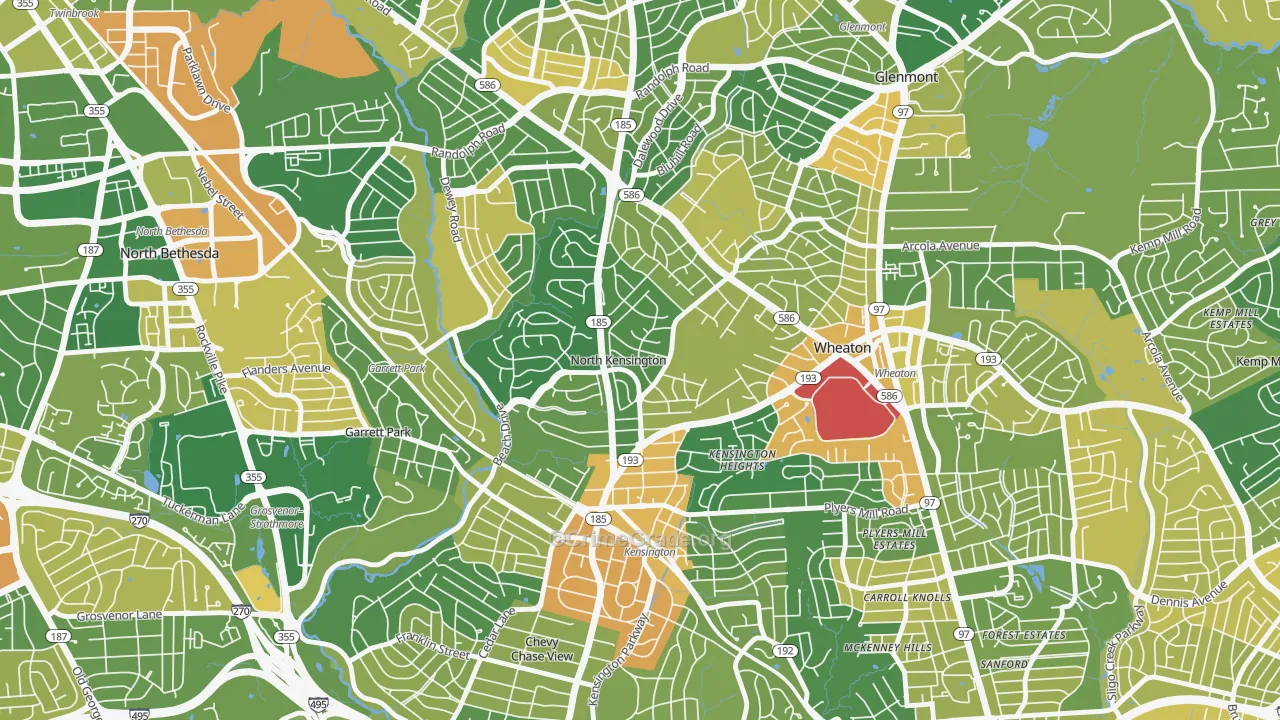 North Kensington, Kensington, MD Map of Vehicle Theft Rates