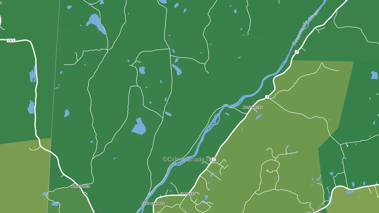 North Kent, CT Map of Vehicle Theft Rates