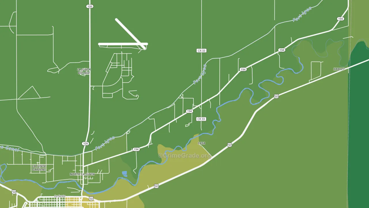 North La Junta, CO Map of Vehicle Theft Rates