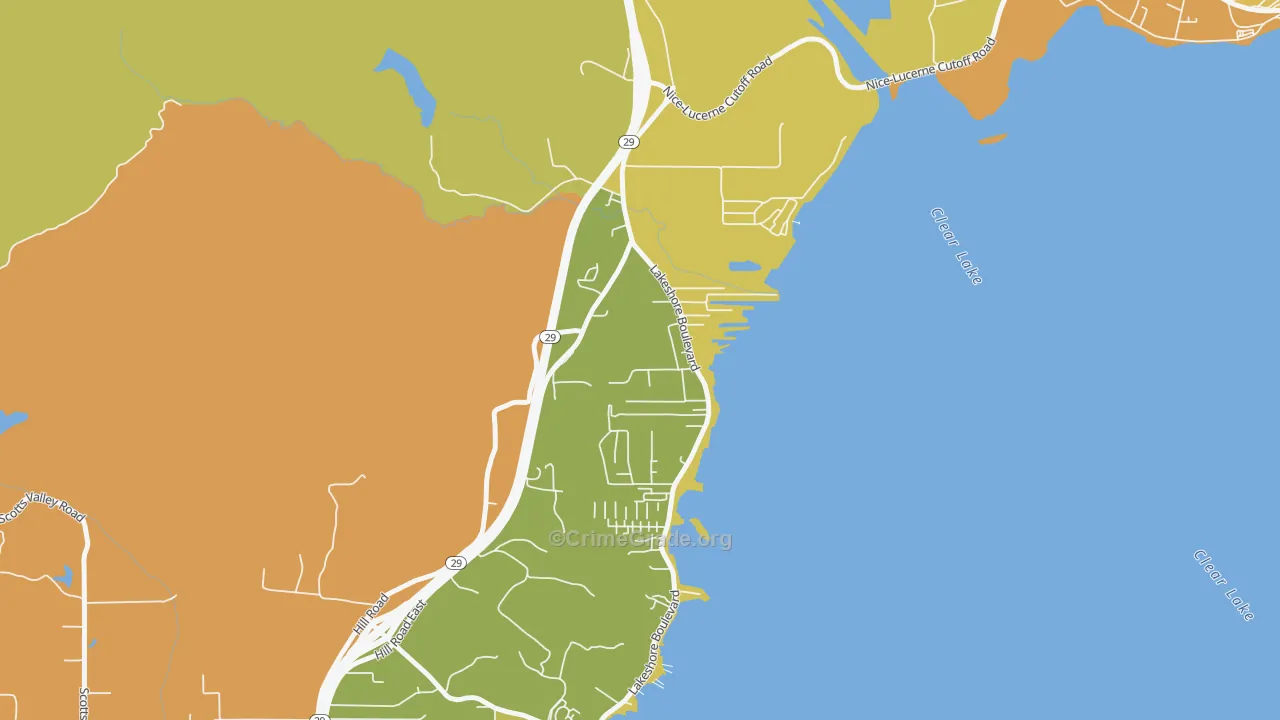 North Lakeport, CA Map of Vehicle Theft Rates