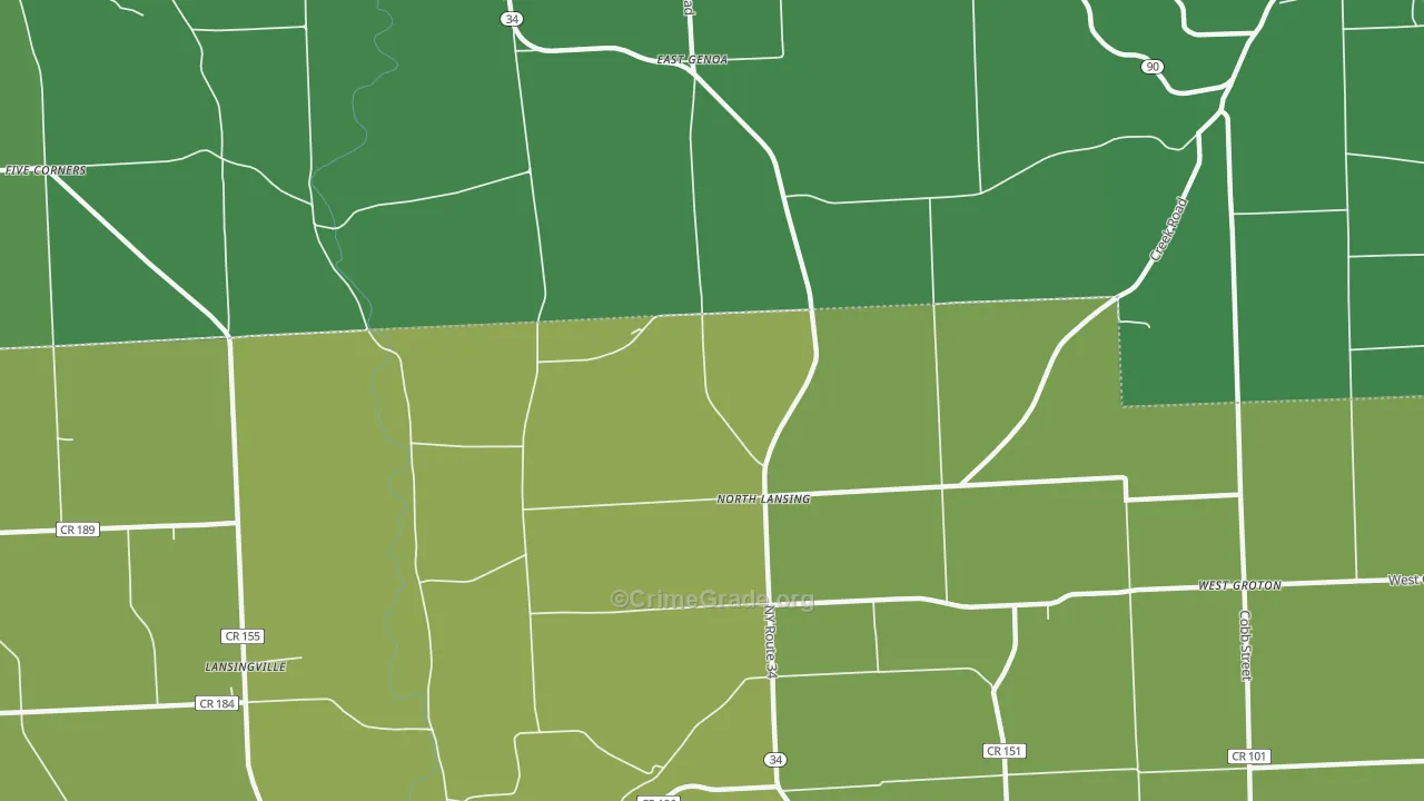 North Lansing, NY Map of Vehicle Theft Rates