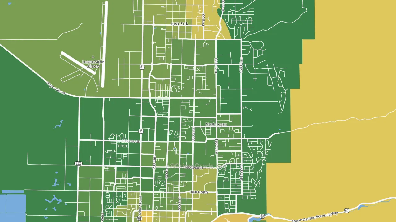 North Logan, UT Map of Vehicle Theft Rates